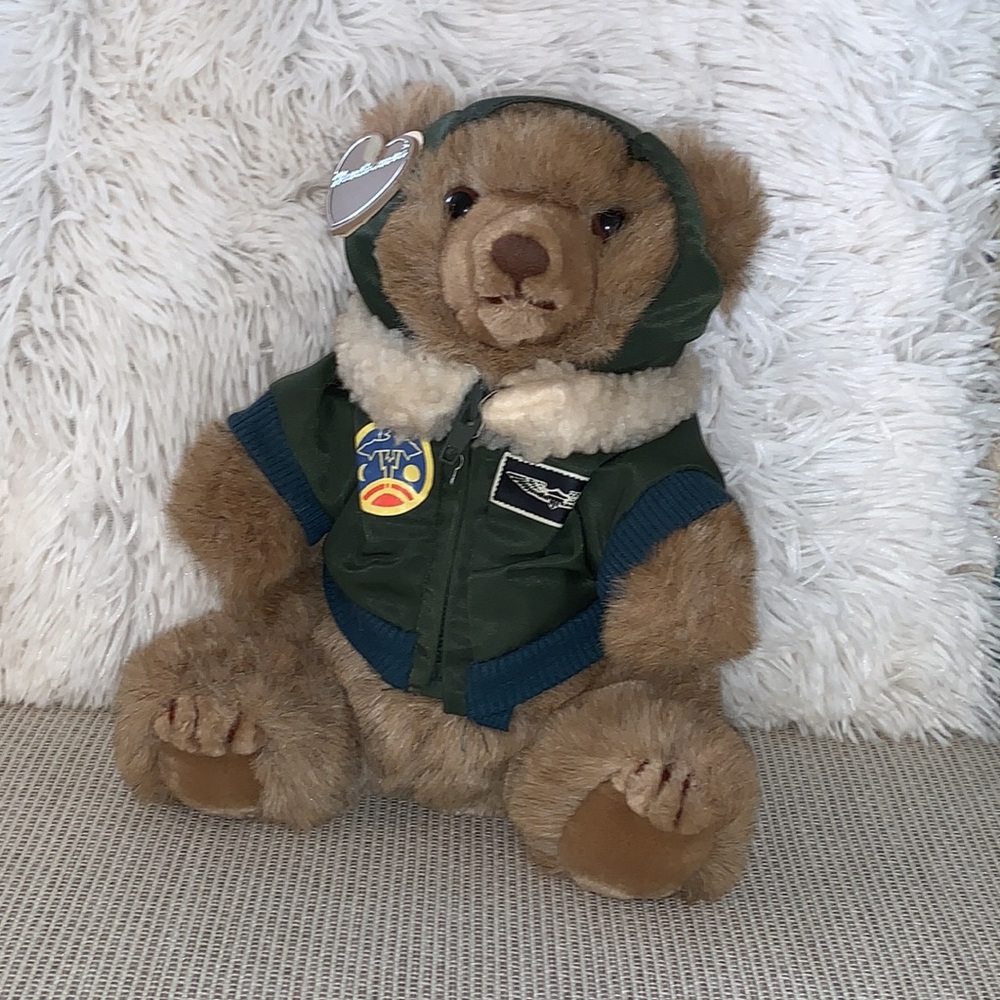 Vintage Heartwarmers Bear in Bomber Jacket, Exclusive Design 1988